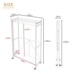 【正規販売店アウトレット】折りたたみハンガーラック ブラック OT2H-BKの画像