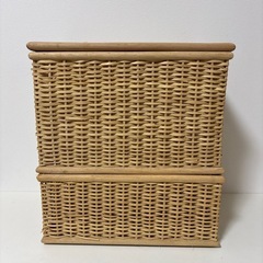 無印良品 重なるブリ材 長方形バスケット