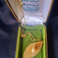 💎NATURAL-LEAF ネックレス ペンダント 本真珠 純金...