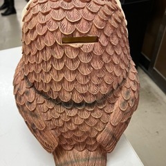 ☆値下げ☆A2503-172 ふくろう貯金箱 茶 汚れ有りの画像