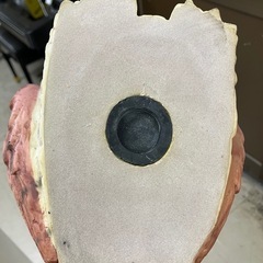 ☆値下げ☆A2503-172 ふくろう貯金箱 茶 汚れ有りの画像