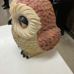 ☆値下げ☆A2503-172 ふくろう貯金箱 茶 汚れ有りの画像