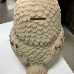 ☆値下げ☆A2503-173 ふくろう貯金箱 白 汚れ有りの画像