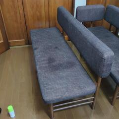 長椅子　ソファ　ダイニングチェアの画像