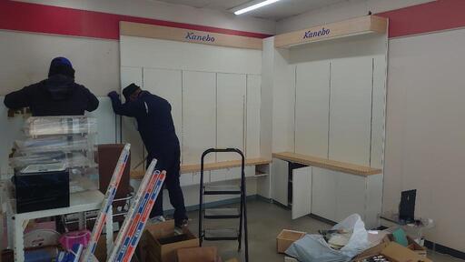 ツワモノどもが夢の跡 完❗『全ての価格』ショーケース 展示棚  陳列棚 展示  ◐岡崎市本宿町の現場 自力搬出
