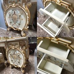 ロココ調☆ドレッサー 鏡台 化粧台 プリンセス 可愛い 大型 店頭引き取歓迎 札幌 東区の画像