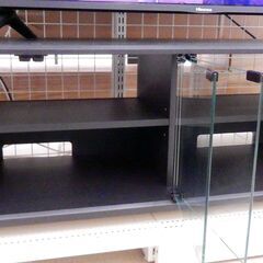 ハヤミ工産 TIMEZ BSシリーズ テレビ台 TV-BS140H 52～60型対応  木目ブラック ガラス戸 札幌市清田区の画像