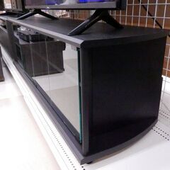 ハヤミ工産 TIMEZ BSシリーズ テレビ台 TV-BS140H 52～60型対応  木目ブラック ガラス戸 札幌市清田区の画像