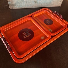 【新品未使用】特撰漆器　お盆3点セット　48cm さかなくん　マ...