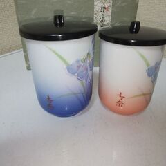 美品　　優雅　趣味之御陶器 夫婦湯呑みセット蓋付きの画像