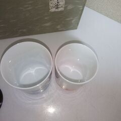 美品　　優雅　趣味之御陶器 夫婦湯呑みセット蓋付きの画像