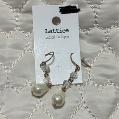 Lattice パール ビーズ フックピアス
