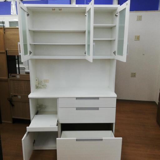 ☆ジモティー割引有☆ ニトリ 3枚扉食器棚 ダリア WHT