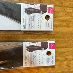 ヘアエクステ クリップタイプ グレー2本の画像