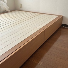 無印良品 引き出し収納付き ダブルベッド - ダブルベッド