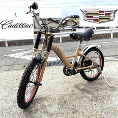 Cadillac キャデラック 子供用自転車 幼児車 アメリカンスタイル リベット打ち子供 自転車 アメ車 ローライダー 中古の画像