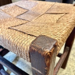 《売約済》【池上店】【～4/14限定SALE！店内全品20%お値引き！】　 ペーパーコードスツール ビンテージ ラッシュスツール ロープ スツール ナチュラル おしゃれ ロースツール 蕎麦屋 レトロ インテリア 椅子 チェア イス ペーパーコードの画像