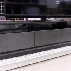 ニトリ テレビ台 セーラル2 175 CHN-GY  ローボード ガラス戸ブラック系 札幌市清田区