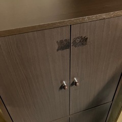 2段扉　棚　棚板移動可能　高さ約121cm 幅約60cm 奥行約34cmの画像