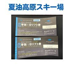 夏油高原スキー場　早割1日リフト券　2025　/　2枚セット