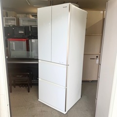 【超美品‼️】パナソニック 2018年製 505Lノンフロン冷凍冷蔵庫 自動製氷 真ん中野菜室 高級ガラスドア マチュアホワイト♪の画像