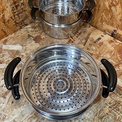 C(7061) ステンレス 蒸し器 鍋 二層 二段 26cm 2...