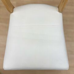【REGASTOCK 川崎店】木製 チェアー 椅子 合皮レザー ナチュラル ホワイト イスの画像