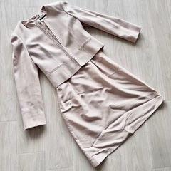 【美品】東京ソワール ベージュ ジャケット スーツセット ワンピ...