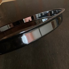 【中古品】漆器の丸盆　28cm 木目調　お盆　円形の画像