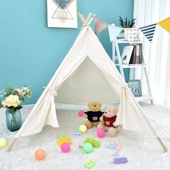 【値引き】キッズテント 子供テント テントハウス インディアンテント 秘密基地 知育玩具 子供用テント kids tent 睡眠テント お誕生日 出産祝い プレゼントの画像