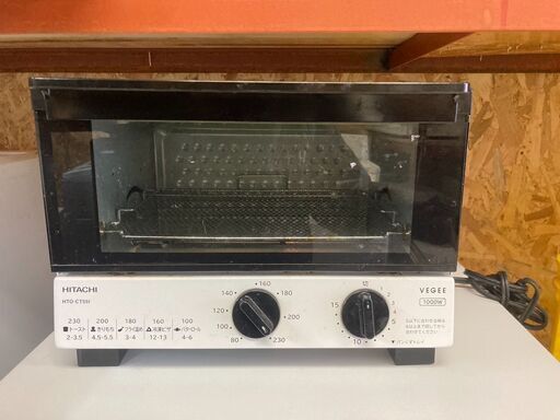 ☆中古￥2,000！HITACHI　オーブントースター　家電　HTO-CT55I型　2021年製　【BC007】