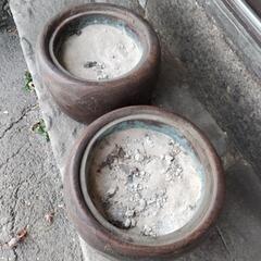 桐火鉢一対　外径約28cm 高さ約19cmの画像