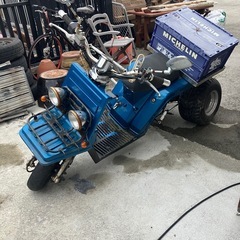 ジャンク ホンダ ジャイロX ワイドタイヤ ロンスイ ミニカー ボアアップ フルカスタム ブルーの画像