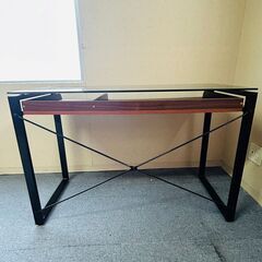ガラステーブル W110xH73xD45cm 机 北4の画像