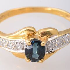 750YG/WG サファイア・ダイヤモンド リング 品番c23-162