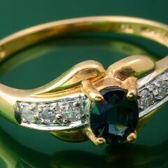 750YG/WG サファイア・ダイヤモンド リング 品番c23-162