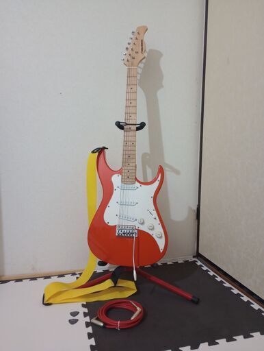 ☆ 完動品 エレキギター Playtech ST250Ⅱ Maple Orange 中古 ☆