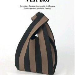 【新品】ストライプ柄 編み ブラック&ブラウン　 レディース ト...