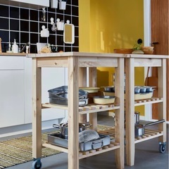 【IKEA】BEKVÄM ベクヴェーム キッチンワゴン, バーチの画像