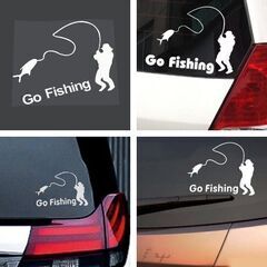 フィッシング Go Fishing カーステッカー /ホワイトの画像