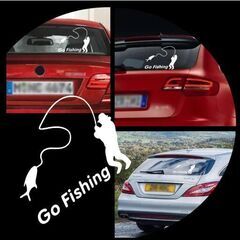 フィッシング Go Fishing カーステッカー /ホワイトの画像