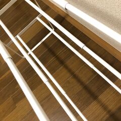 伸縮シューズラック３段 ホワイト（山崎実業）の画像