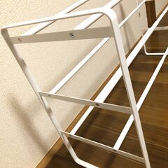 伸縮シューズラック３段 ホワイト（山崎実業）の画像