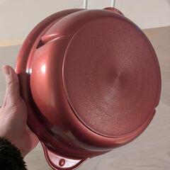 パール金属 両手鍋 紅玉色 26cm IH対応ガラス蓋付二食鍋 マルチテイスト HB-4013の画像