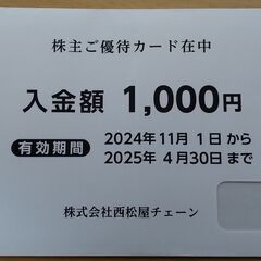 西松屋の株主優待券1000円