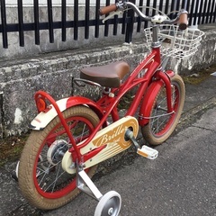 ＜整備済＞ビーチクルーザーデザイン・ブリエアンファン 16インチ・キッズ自転車・補助輪付きの画像