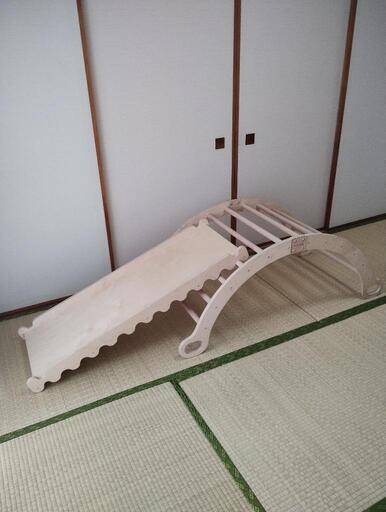 MAMOI　天然木　滑り台　バランスボード　ジャングルジム　室内遊具