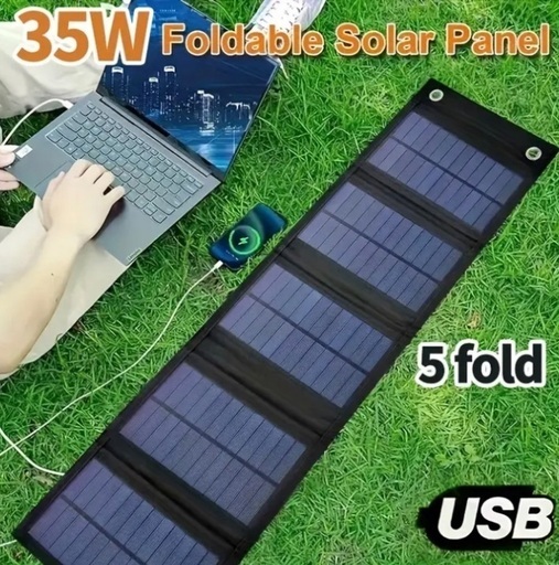【078】災害時に！新品 ポータブル折りたたみ式ソーラーパネル 5V 35W