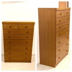 木製7段タンス　おまけ付き！　クリアラック　デジタル時計　　の画像