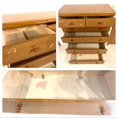 木製7段タンス　おまけ付き！　クリアラック　デジタル時計　　の画像